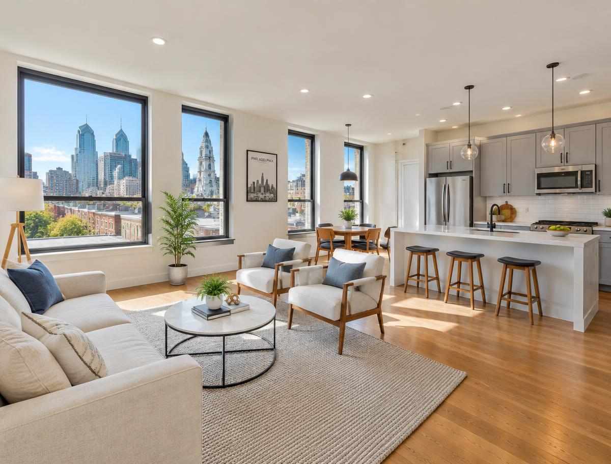 Bright 2-bed apartment with skyline views in Northern Liberties
